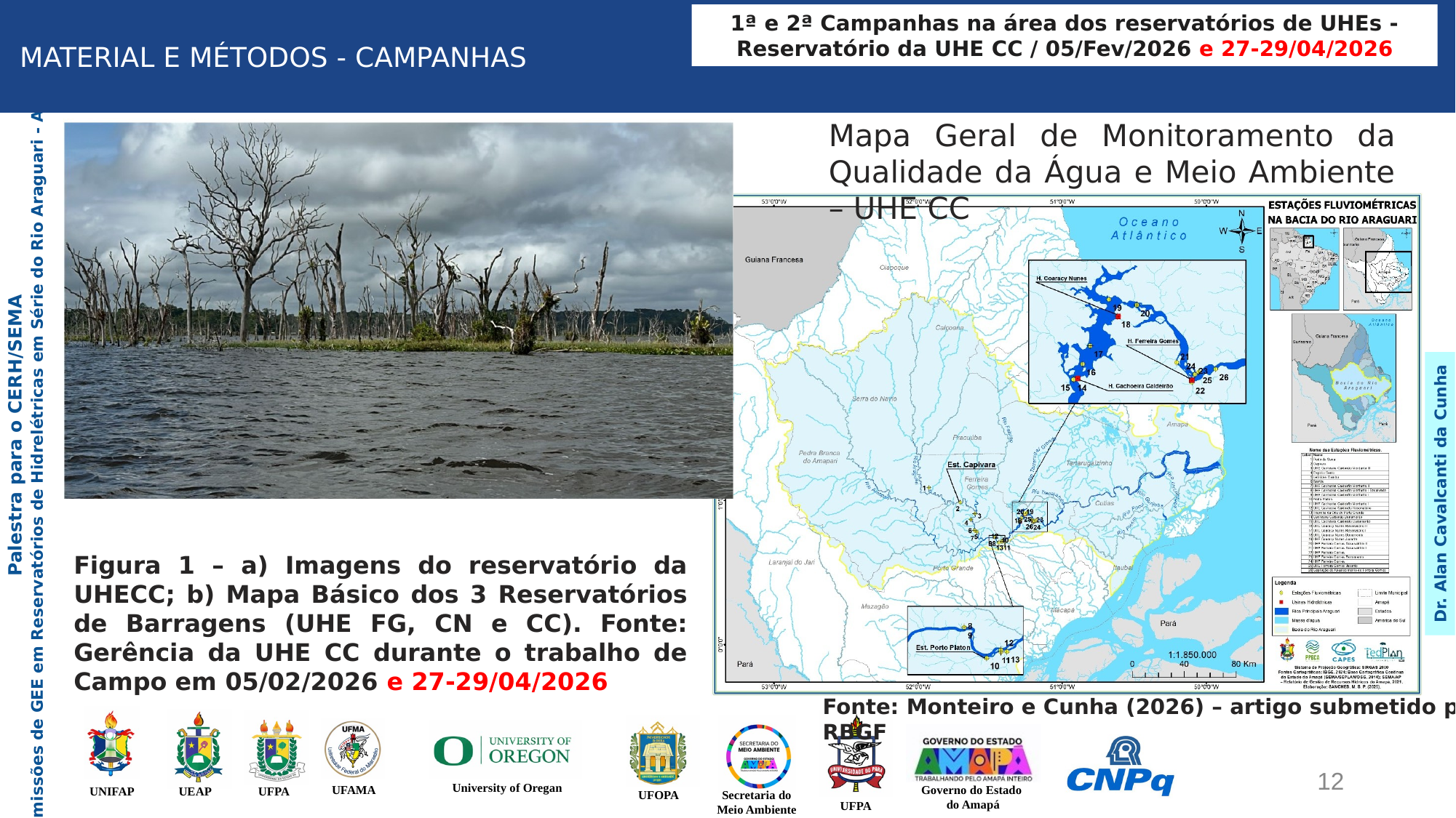 Figura 1: Mapeamento espacial das UHEs Coaracy Nunes, Ferreira Gomes e Cachoeira Caldeirão.