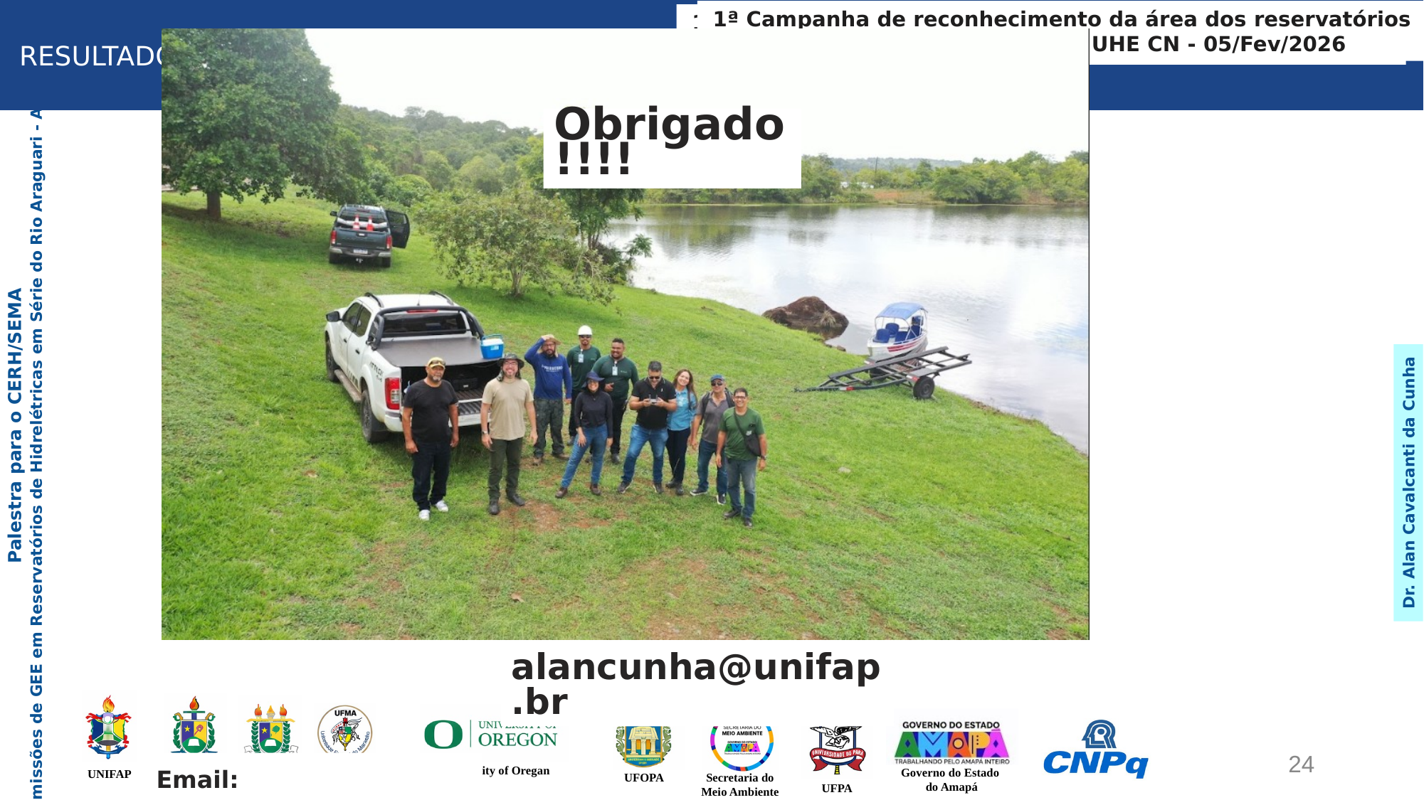 Slide 24 - Agradecimentos, Parcerias & Contato Oficial